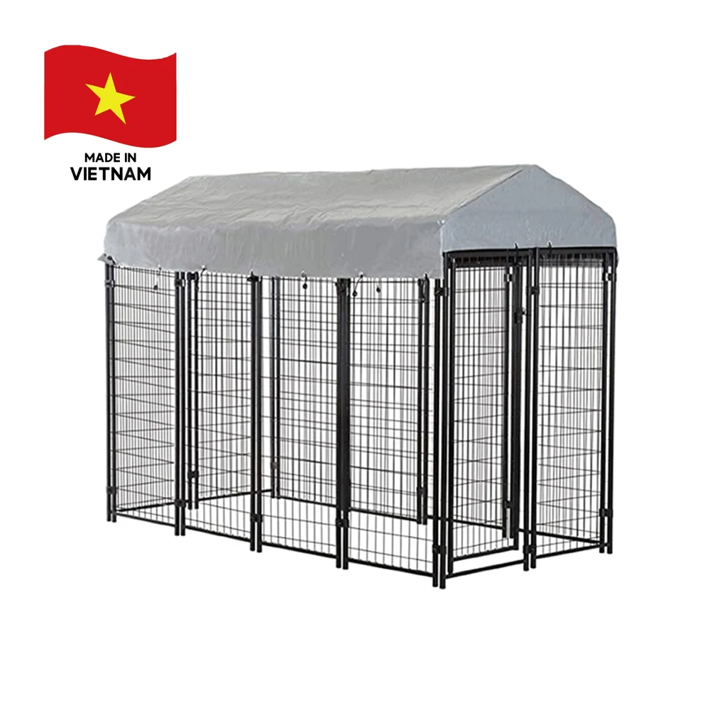 Vietnam Factory Pet Playpen Exercise Pen Outdoor Waterproof Canopy heavy duty Metal 180cm Large Pet Cage for Backyard Farm