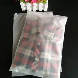 Hot Sale Custom Eco Friendly Clear Logo Printed Zipper Bag Frosted Plastic Zip Lock bags For Clothing Packing Bag