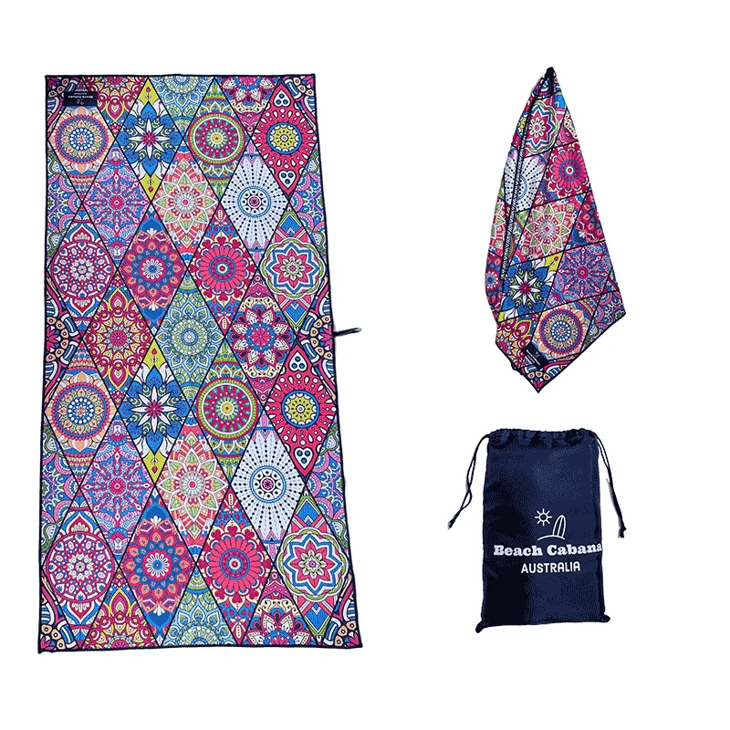 NEW style custom printed summer quick dry  microfiber waffle weave beach towel