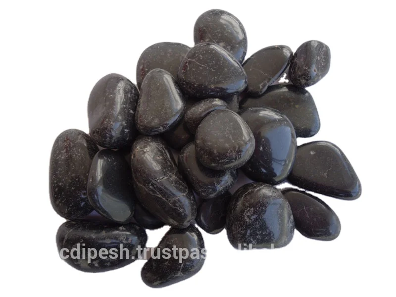 Small Black Polished Pebble & Gravel Bulk Supply for Landscaping and Garden Development Standard Packing by Special Exporter