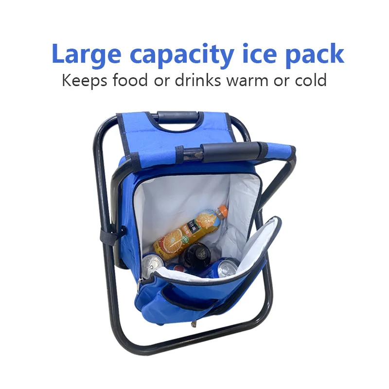 Folding Camping Chair Outdoor Fishing Beach Backpack Stool beach chair with Cooler  Bag  Picnic Chair