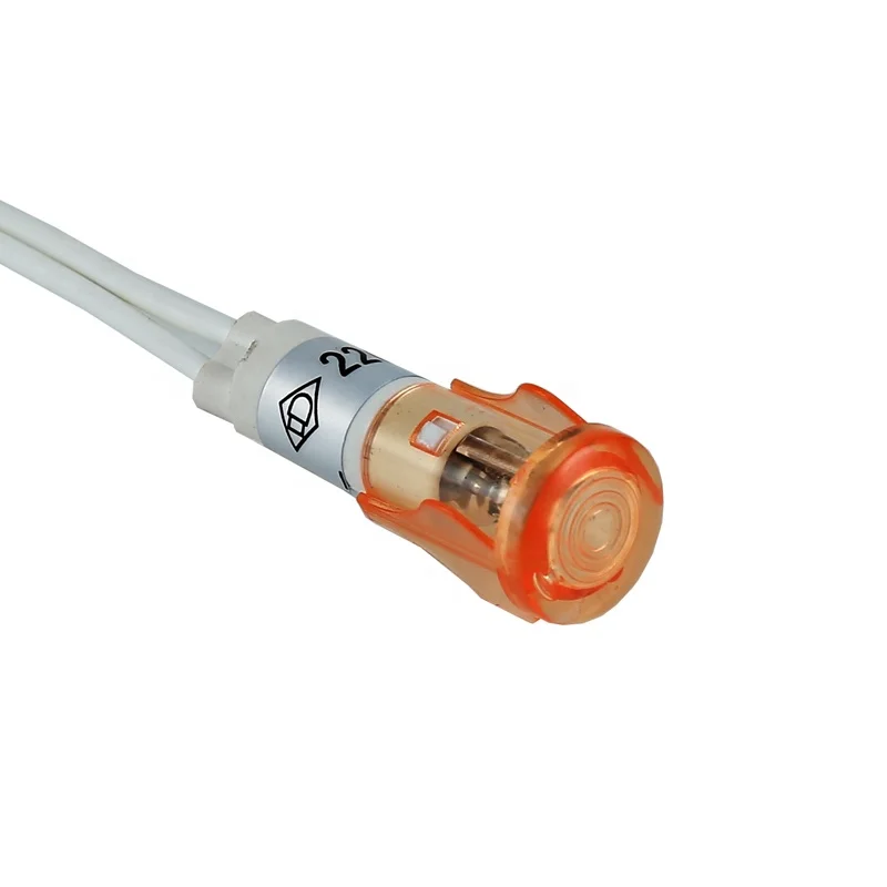 AD22E-009 220 V Neon Indicator 10mm Plastic Mini Led Indicator Lights 220v 98 Nordic Light Yellow Led Indicador Luminoso Panel