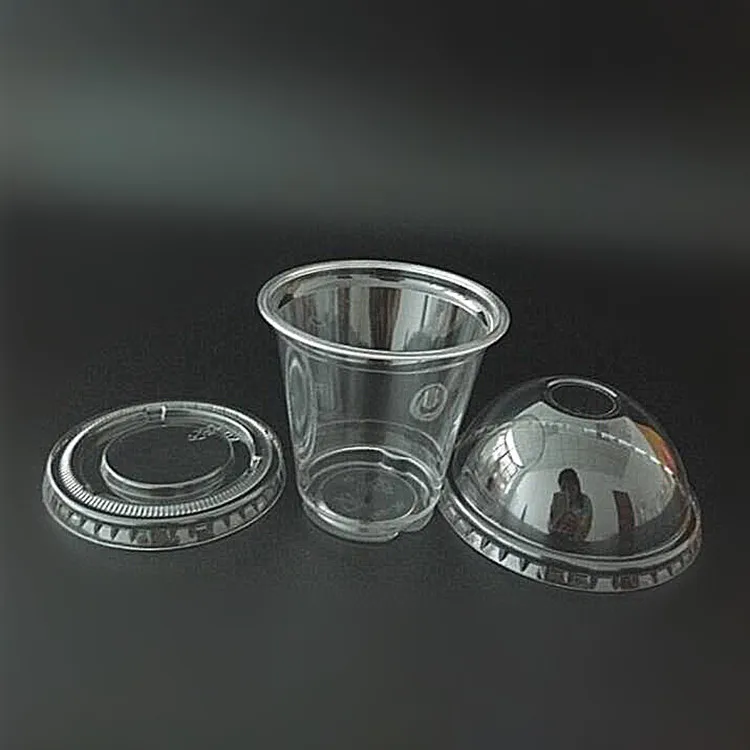 Custom printing logo 12oz 16oz 24oz clear cold drink pp pet pla disposable plastic cups with lids U-shaped boba bubble tea cup