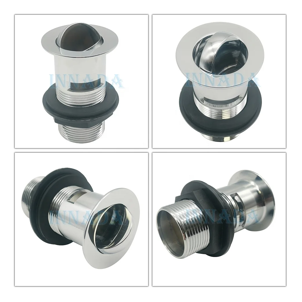 Chrome UK Design Brass Rotating Sink Drainer   Pop Up Waste Basin Stopper Strainer Drains