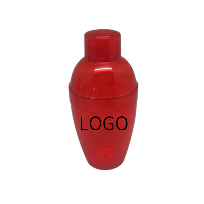 Plastic Size 350ML Customize Cocktail Shaker Plastic Bar Tool Shakers for Cocktail