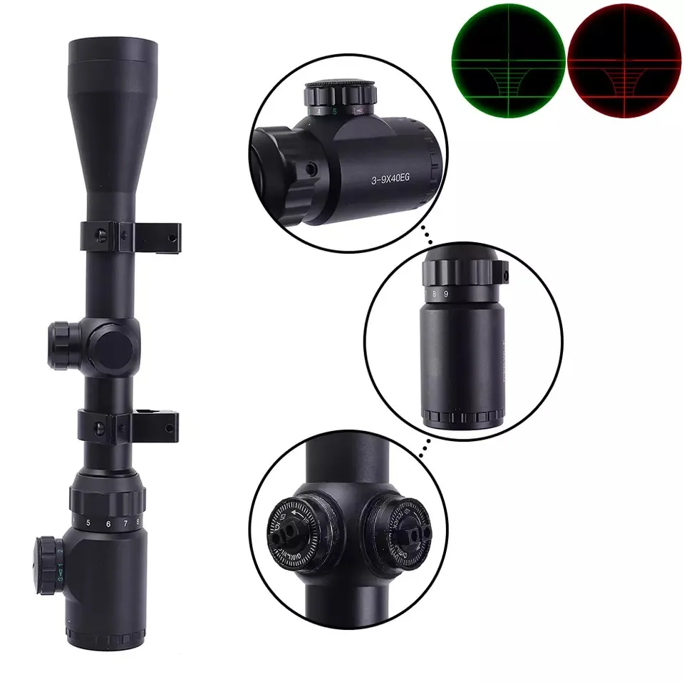 Оптический прицел DREAMY ANT 3-9x40, охотничий прицел 1/4 дюйма, регулировка 25,4 мм, прицел для винтовки с широким углом обзора с креплением для пневматического ружья