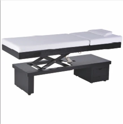 Modern Luxury Electric 2 Motor Beauty Salon Furniture SPA Facial Therapy Massage Bed with Wood Leather for Living Room Bedroom