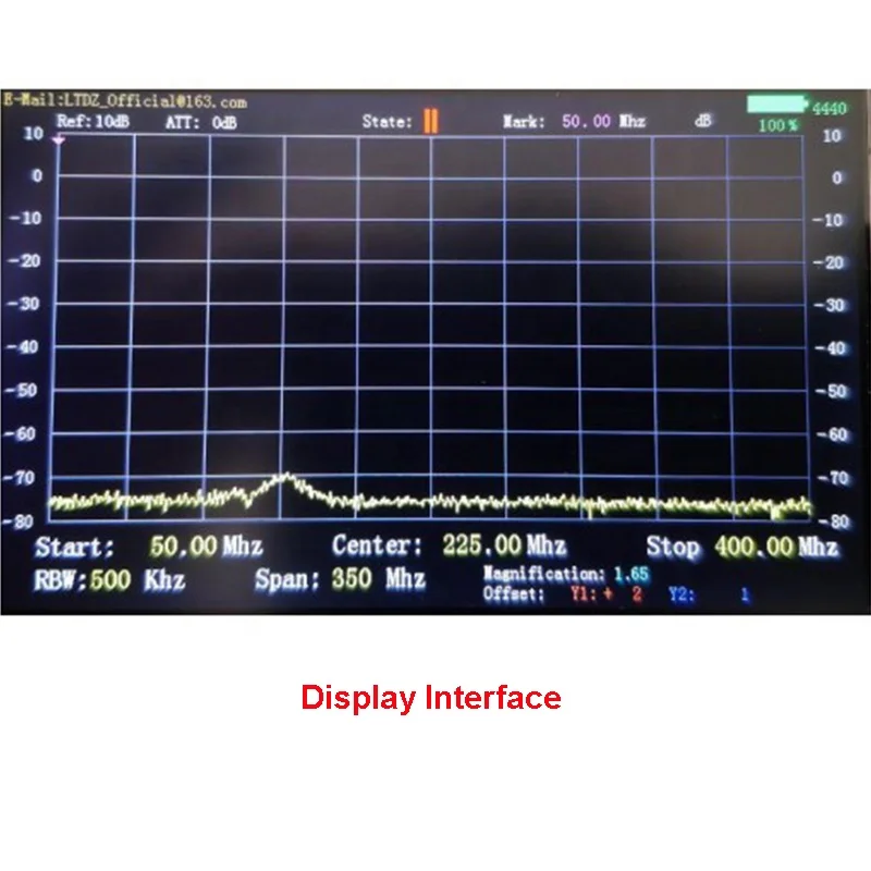 10DB LTDZ 35M-4400M Handheld Simple Spectrum Analyzer Measurement  Interphone Signal 4.3 Inch LCD Handheld Spectrum Analyzer
