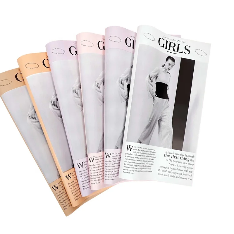 Wholesale Gift Bouquet wrapping Paper English newspaper bag flower paper bag florist DIY paper