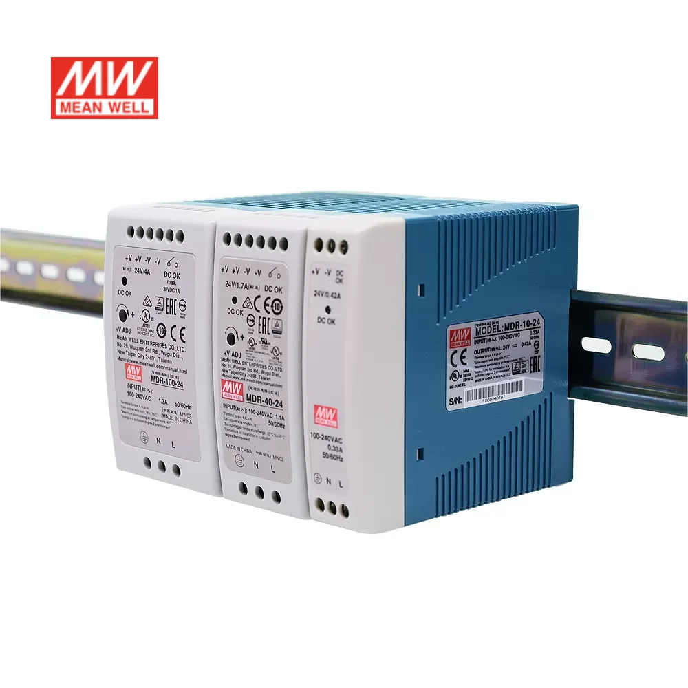 Meanwell NDR Power 75W 120W 240W 480W 960W 12V 24V 48V Switching DIN Rail Power Supply For Industrial Control System
