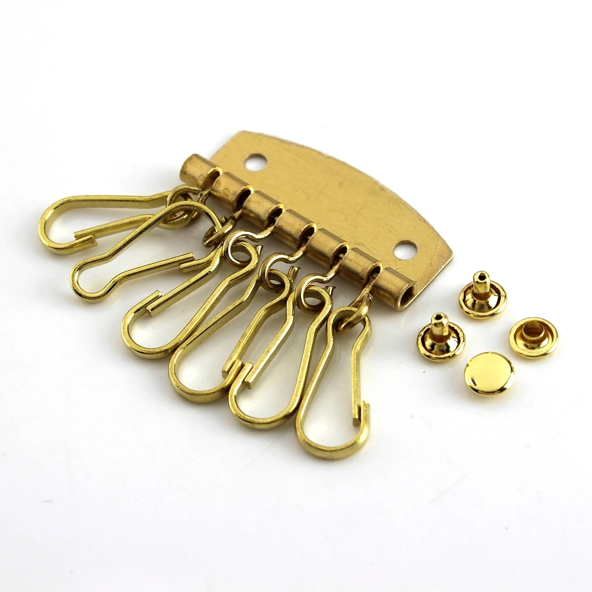 Keychain Hardware Accessories Brass Screw Keyring Lock Brass Key chain Holder Key Wallet Holder Brass Keychain Pad with Hooks