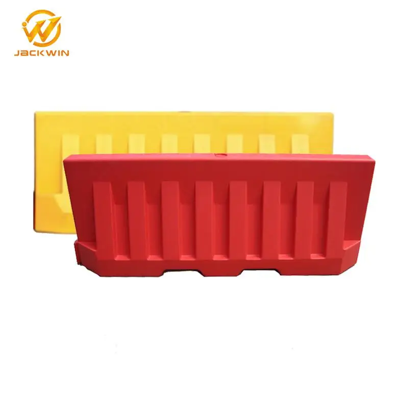 White / Yellow / Red Road Safety New Jersey Plastic 2M Water Filled Barrier