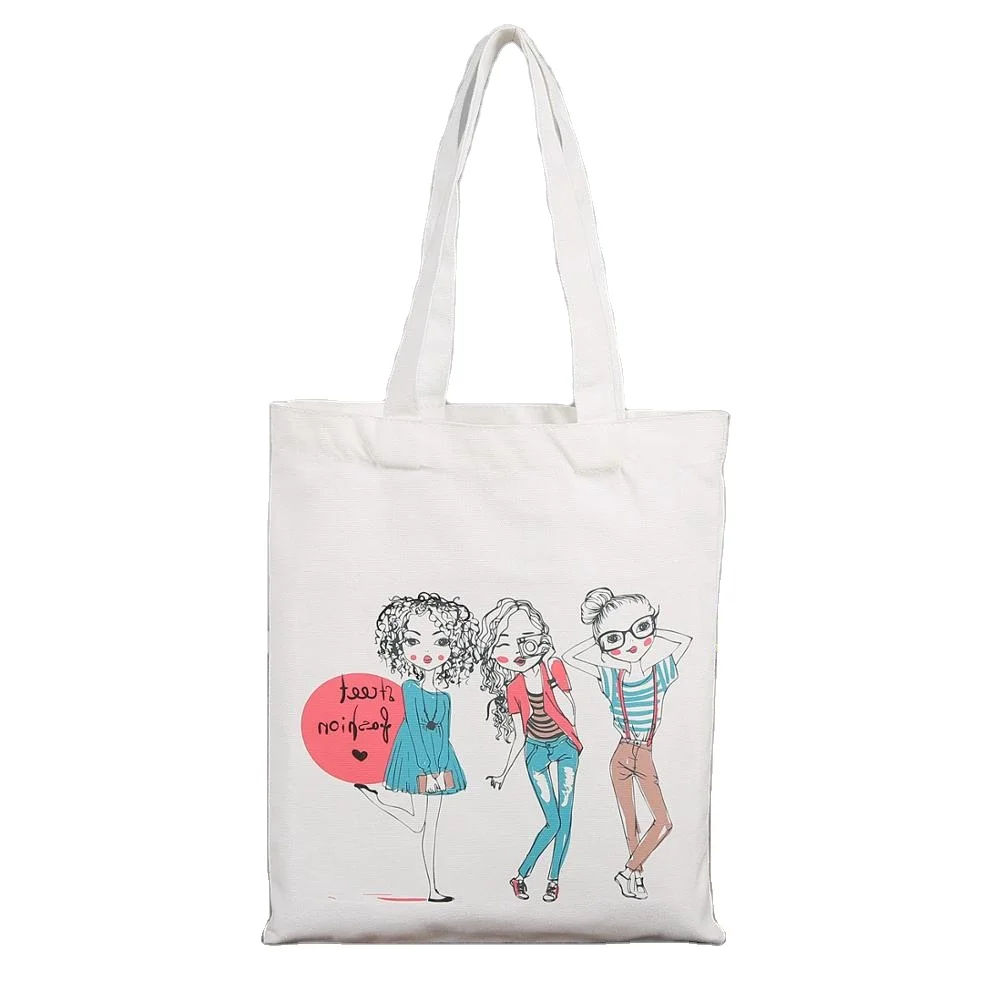 
Factory fashion women ladies cotton canvas jute tote handbag with custom printed logo 
