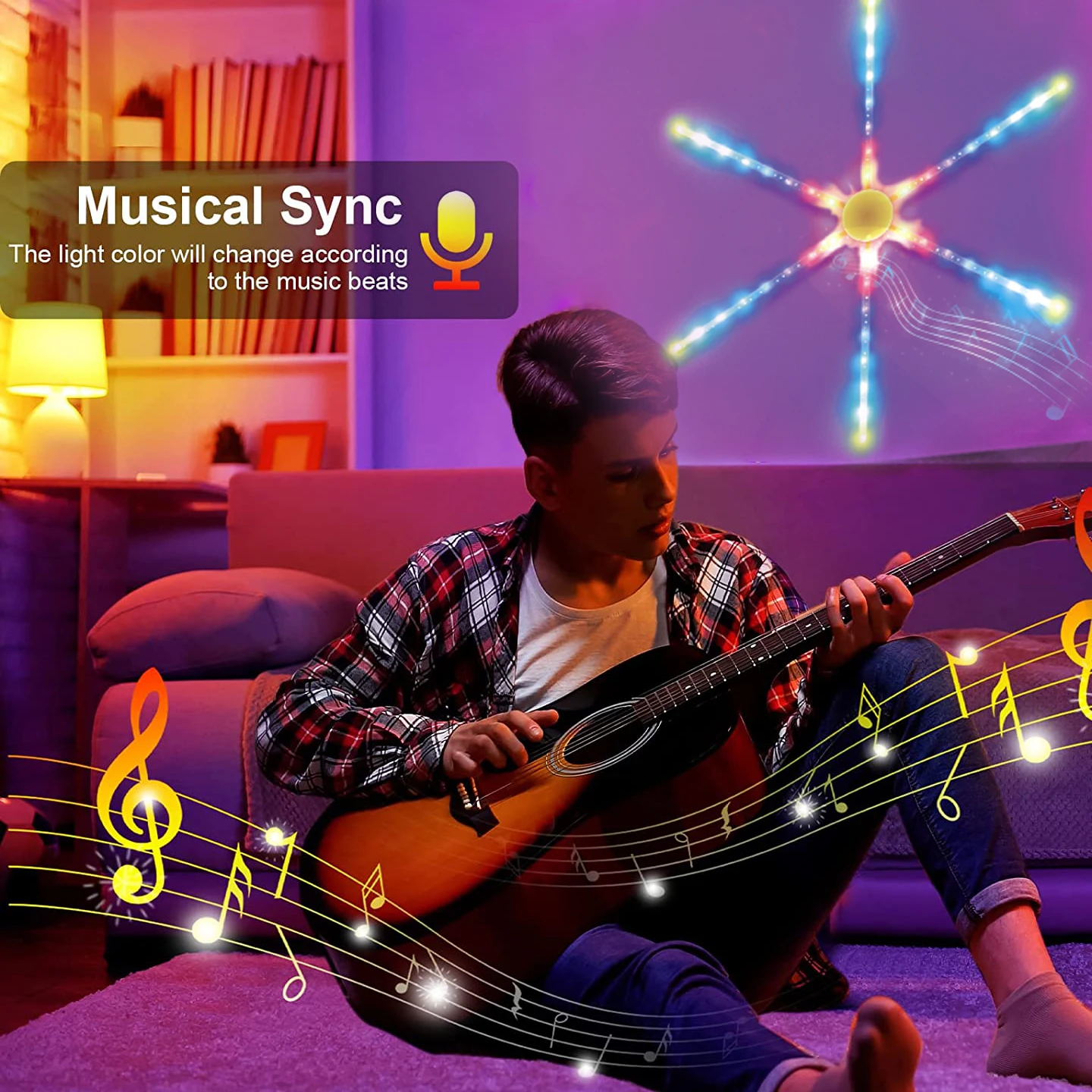 Fireworks LED Strip Lights Bedroom Music Sync Firework Lights with Remote Control Firework LED Light for Christmas Party Bar KTV