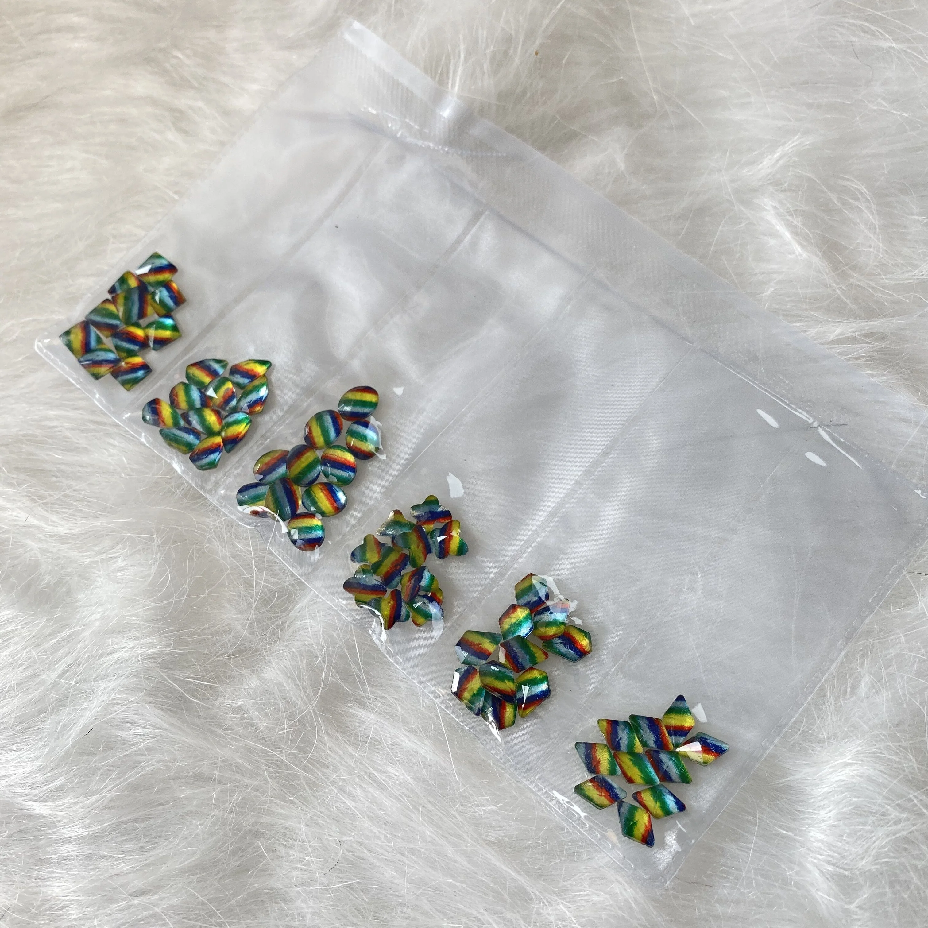 
6 girds K9 crystal glass AB Flat Back Nail rhinestone 3d shinny rhinestone for Nail Art decoration 