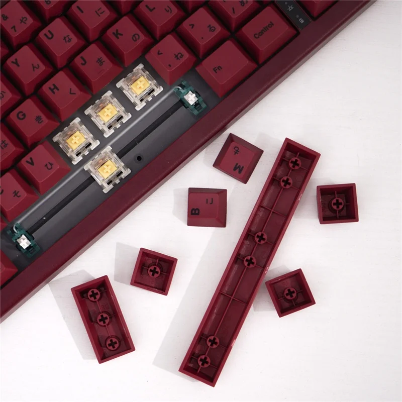 Клавиатура Cherry минималистская красная тема PBT 140 клавиши краситель-саб кепка для MX Switch 61/64