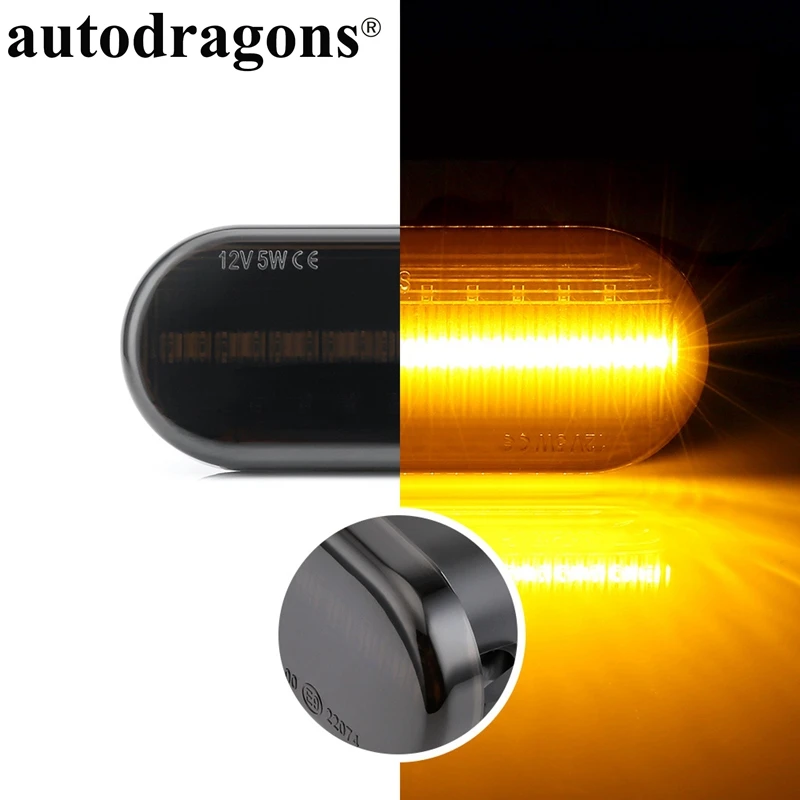 Autodragon яркий дымчатый динамический поворотный фонарь светодиодный боковой маркер для Polo Golf 3