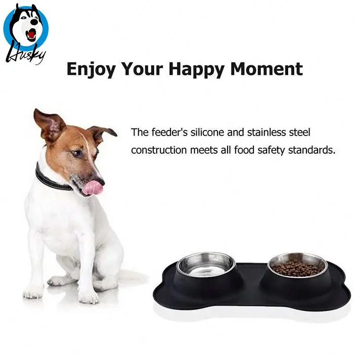Bowl Food Bowls Feeder Steel Dispenser Stainless Portable Cat Lick Mat Container For Dogs Treat Drinking & Pet Dog Water Bottle