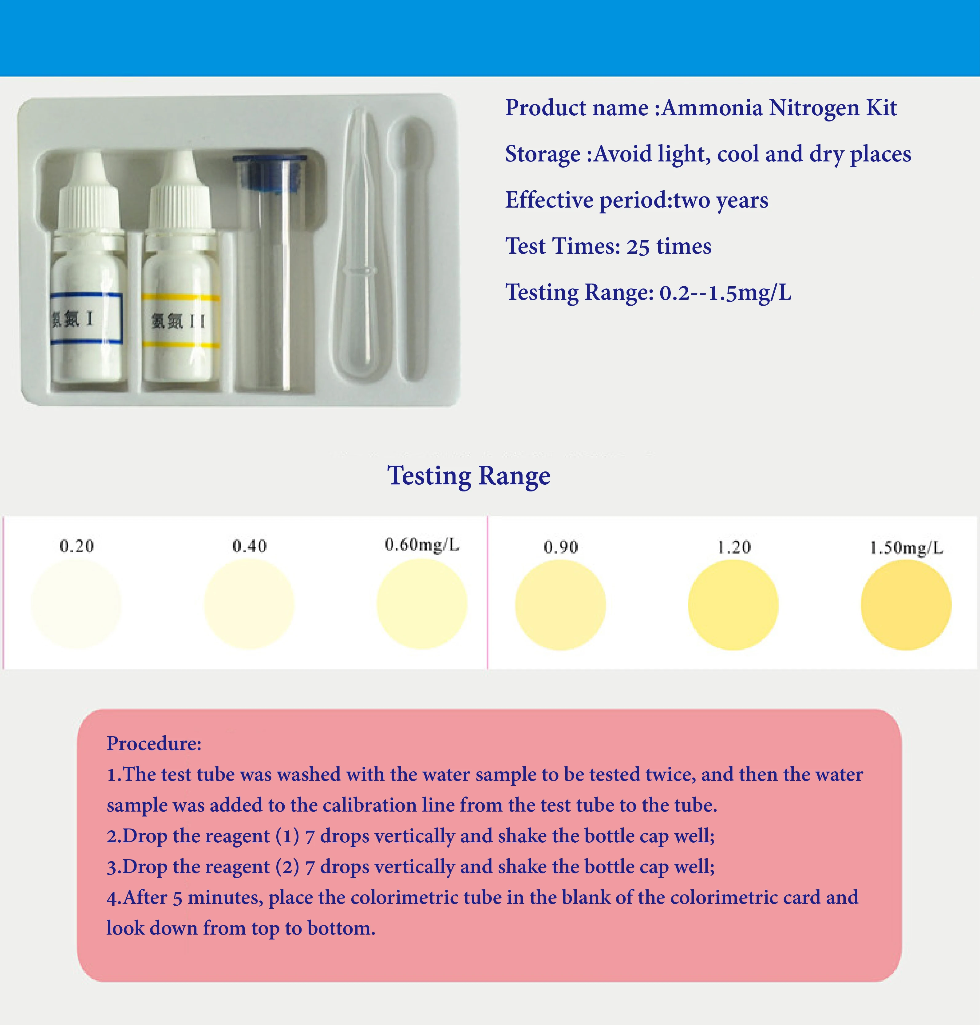 fish pond Ammonia Nitrogen test Kit water  test kits
