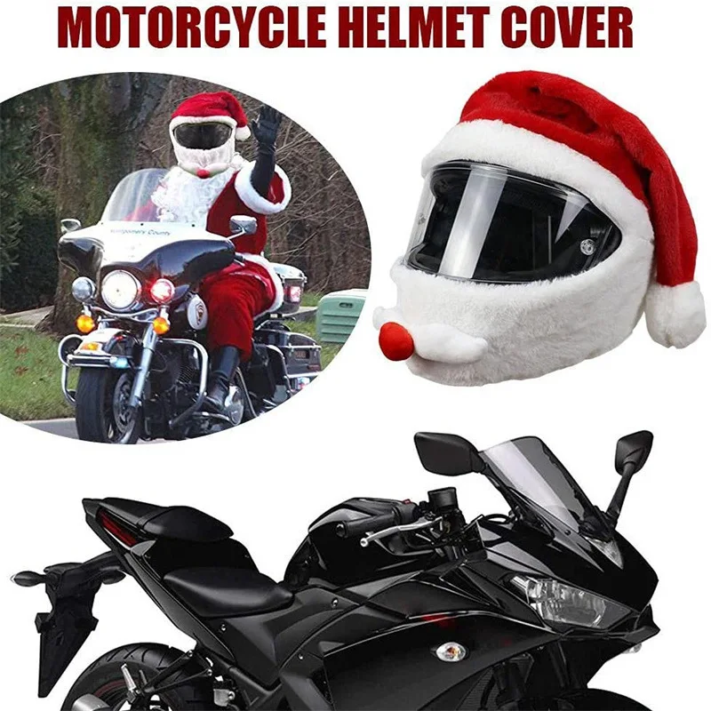 ZJFIT Cartoon Plush Helmet Cover Helmet Cover Luxury Santa Claus Motorcycle Helmet Cover