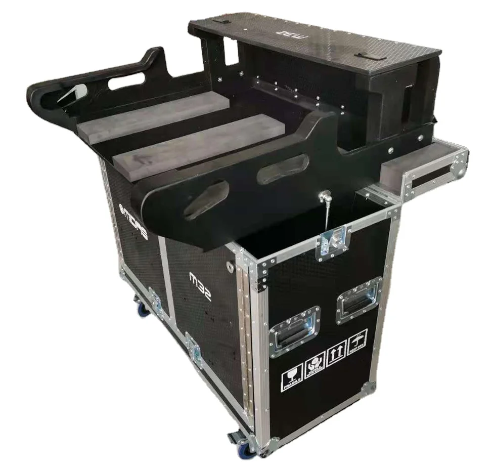 Custom M32 Mixer Case Flight Road Hydraulic Flip Case for Midas M32 Mixer Console with laptop holder