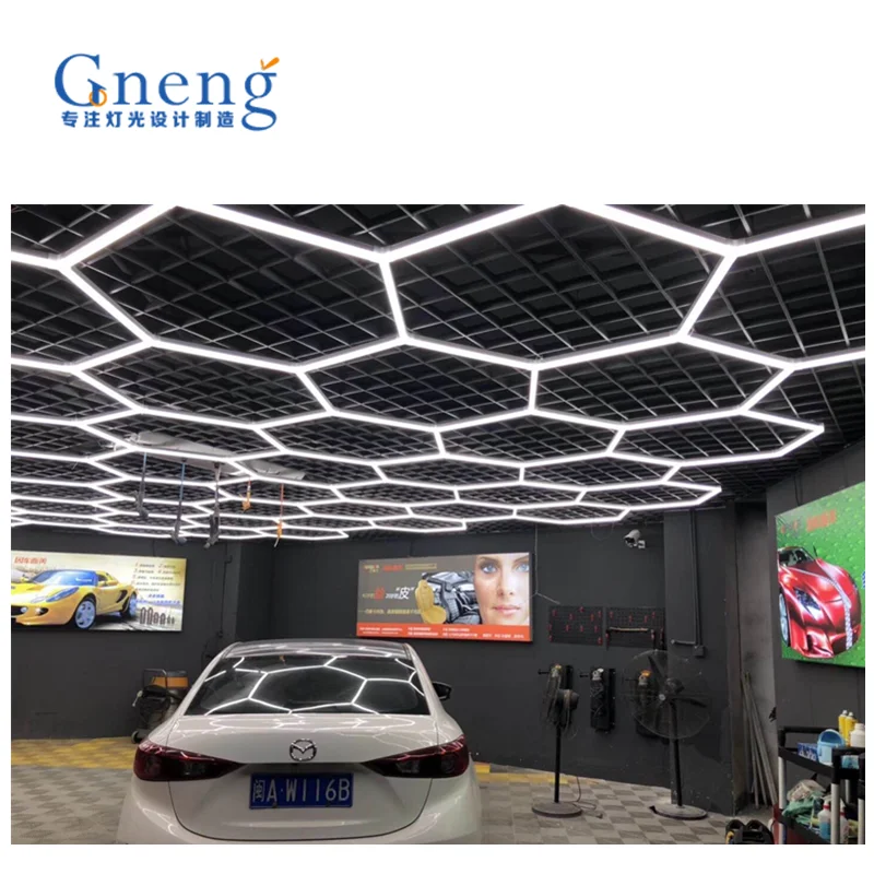 The customized LED hexagonal light without the one-step installation for the car detailing and car polishing lights