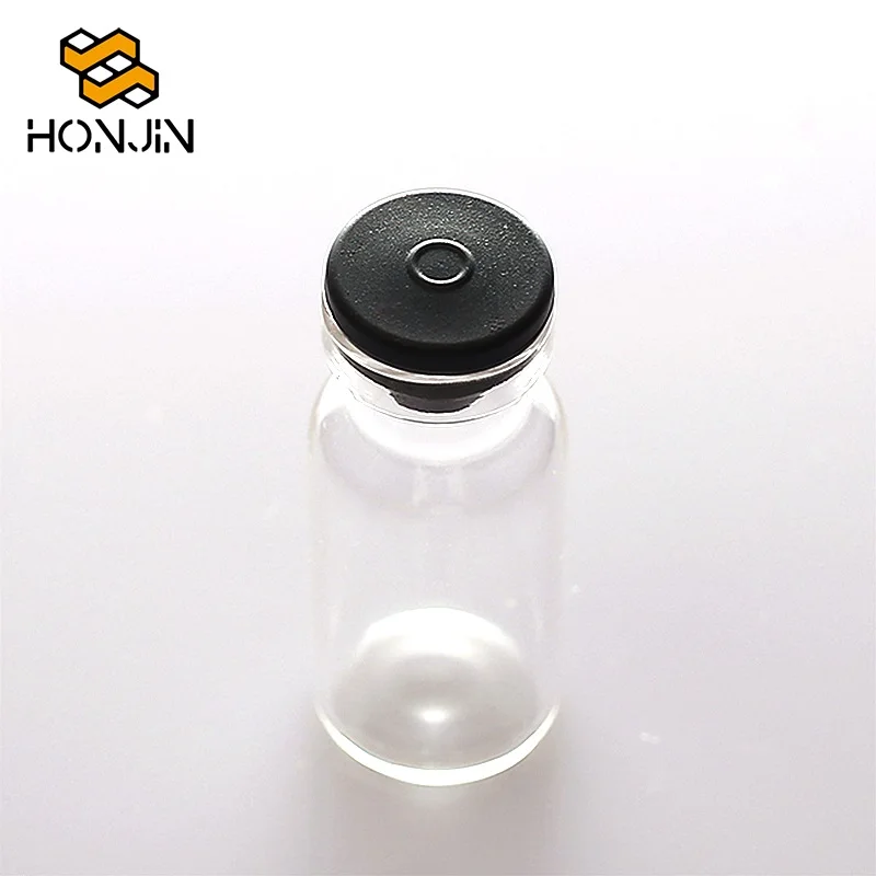 Usp Type I 10ml Pharmaceutical Use Borosilicate Glass Vials Bottle For Antibiotics Ring Finish 20mm With Rubber Stopper Cap