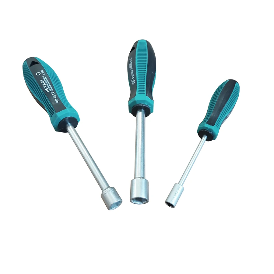 Cr-V отвертка винта для шестигранного болта гайка винт с пластиковой ручкой 3/16 1/4 5/16 11/32 3/8 7/16 1/2 дюйма Доступные ручные инструменты