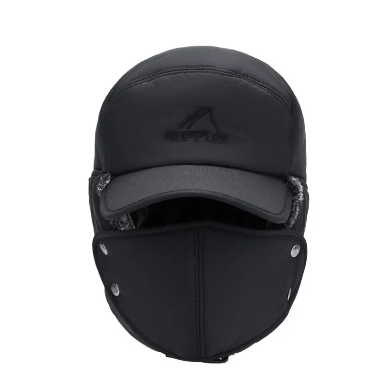 Waterproof Cycling Ear Protection Earflap Soft Thicken Ski Mask Cashmere Wool Winter Cap for Men Hats Warm Balaclava Beanie Hat