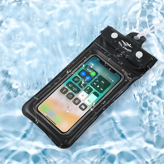 Dual air bag outdoor mobile phone waterproof bag floating transparent underwater camera touch screen diving seal