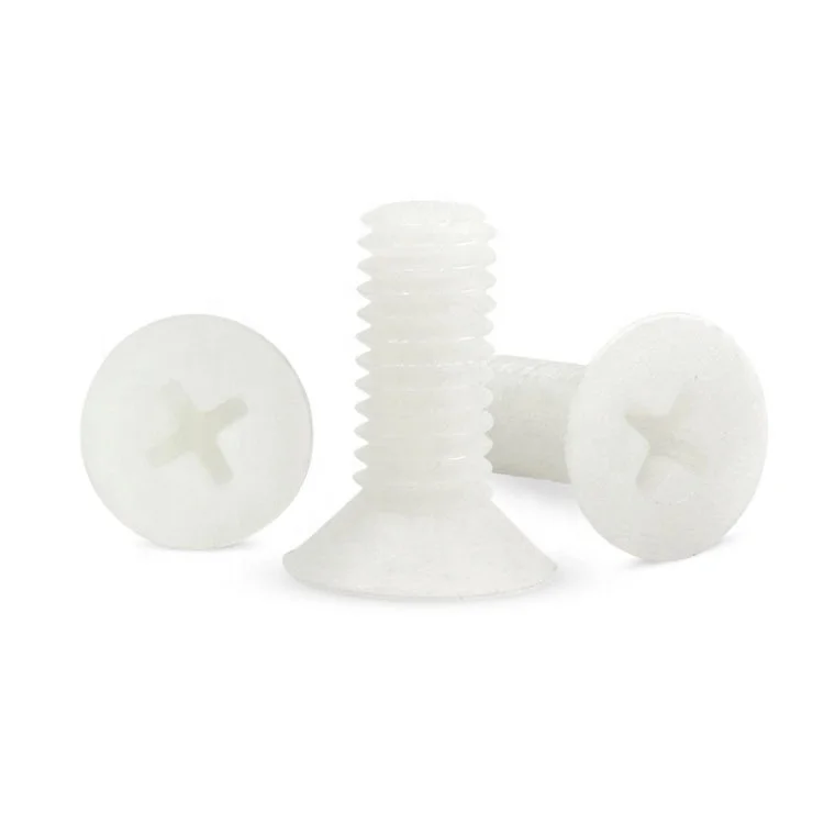 plastic bolt nylon screw Countersunk Flat Head Cross Drive Bolt csk hd nylon bolt  Plastic PA6/PA66 Material Machine Screw