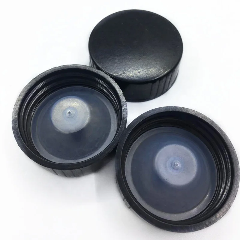 
1/2oz boston round glass bottle plastic cap with poly cone 18-400 