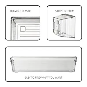Versatile Clear Storage Box Sets Stackable Desk Storage Bins Plastic Drawer Organizer Trays