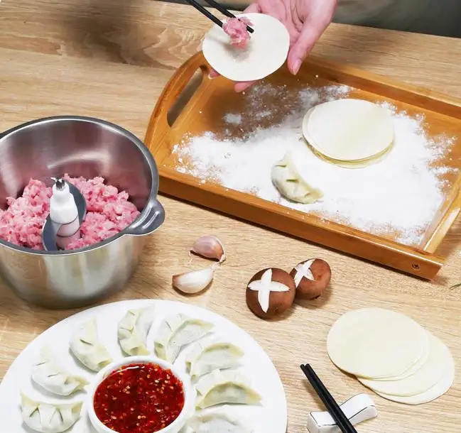 Chinese Factory 2L Stainless Steel Glass Electric Meat Grinder 2 Speeds Chopper Mincing Machine Quiet Food Processor