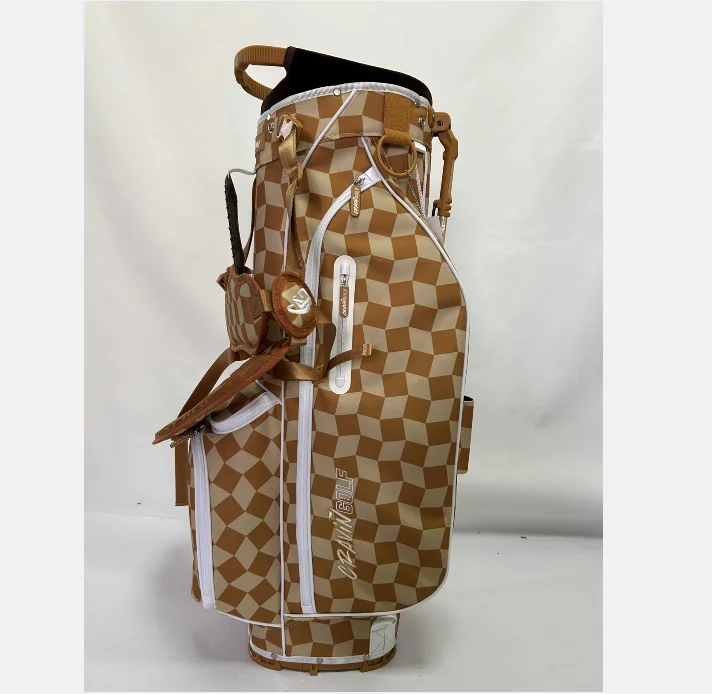 Qualified  UNIQUE  Polyester Custom Logo 4 Dividers 300D NYLON POLYESTER  Golf Stand Bag with  Pockets