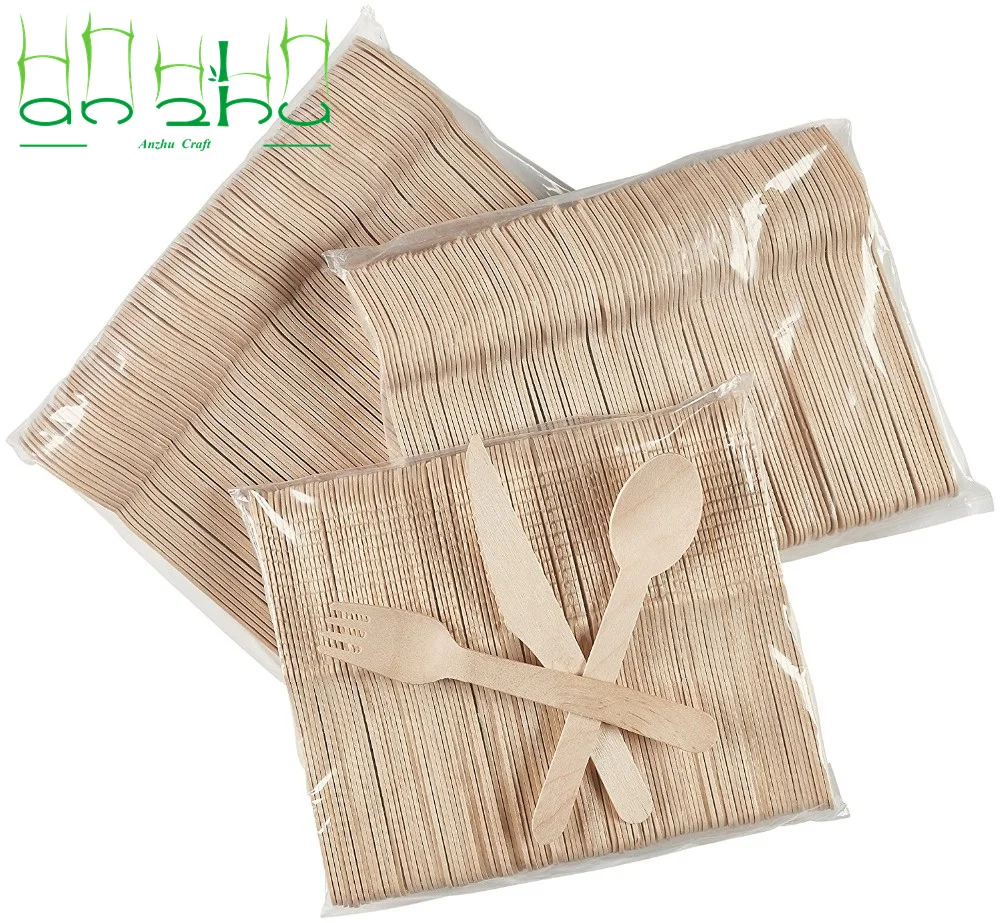 Набор деревянных столовых приборов 160 мм