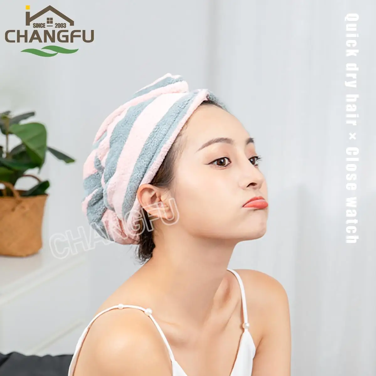 Changfu Wholesale New Style Super Absorbent Microfiber Hair Turban