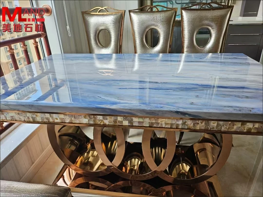 Studio direct sales natural luxury stone dining table conference table high-end marble long table