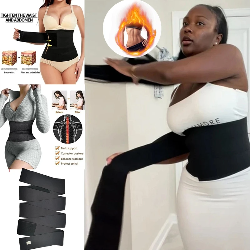 Professional Sweat Band Tummy Sports Invisible Stomach Snatch Me Up Waist Trainer Wrap Belt Bandage Wrap 4 Meters