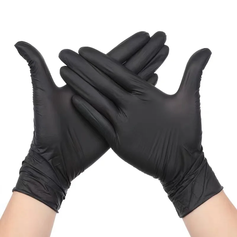 Factory hotsale Latex free  Breathable and good Elasticticy Black Nitrile Gloves