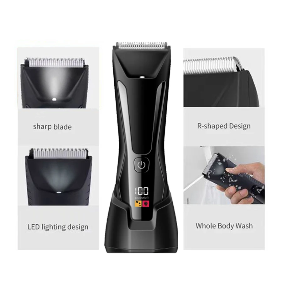 Professional Electric mini clipper Groin hair groomer Body hair trimmer for men Wet and Dry arm leg back underarm hair shaver