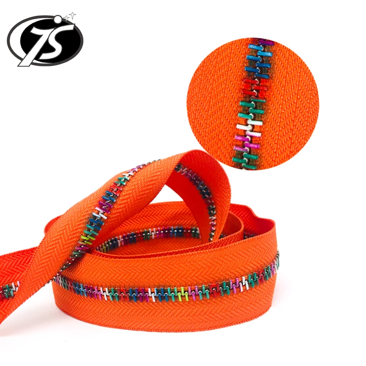 High quality exclusive custom metal spray color zipper teeth