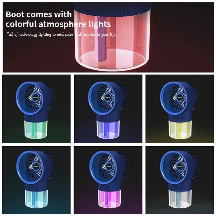 Factory Wholesale Portable Rechargeable Mini Spray Fans Air Cooling and Humidifying Fans