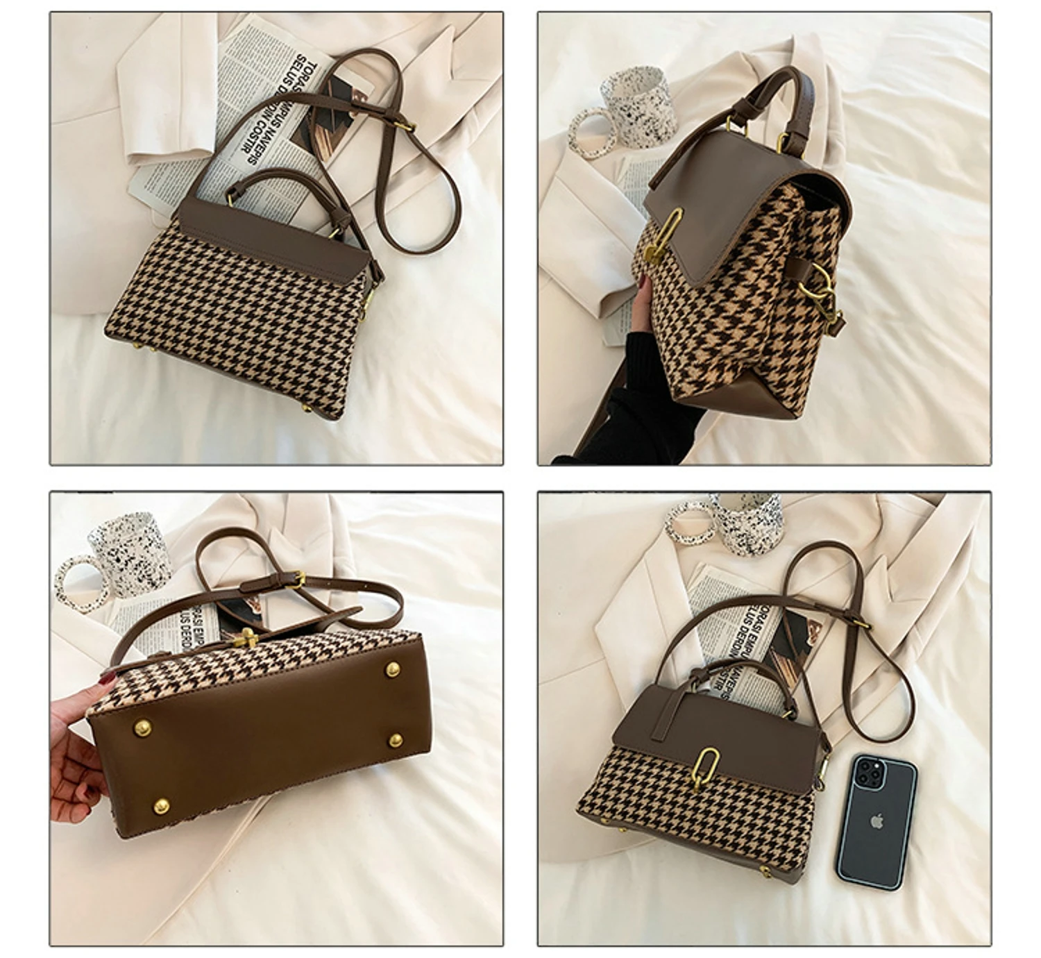 2022 Grid Korean Stylish Sling Bag Fashion Clutch Handbag For Girls Designer Bags Women Handbags Ladies
