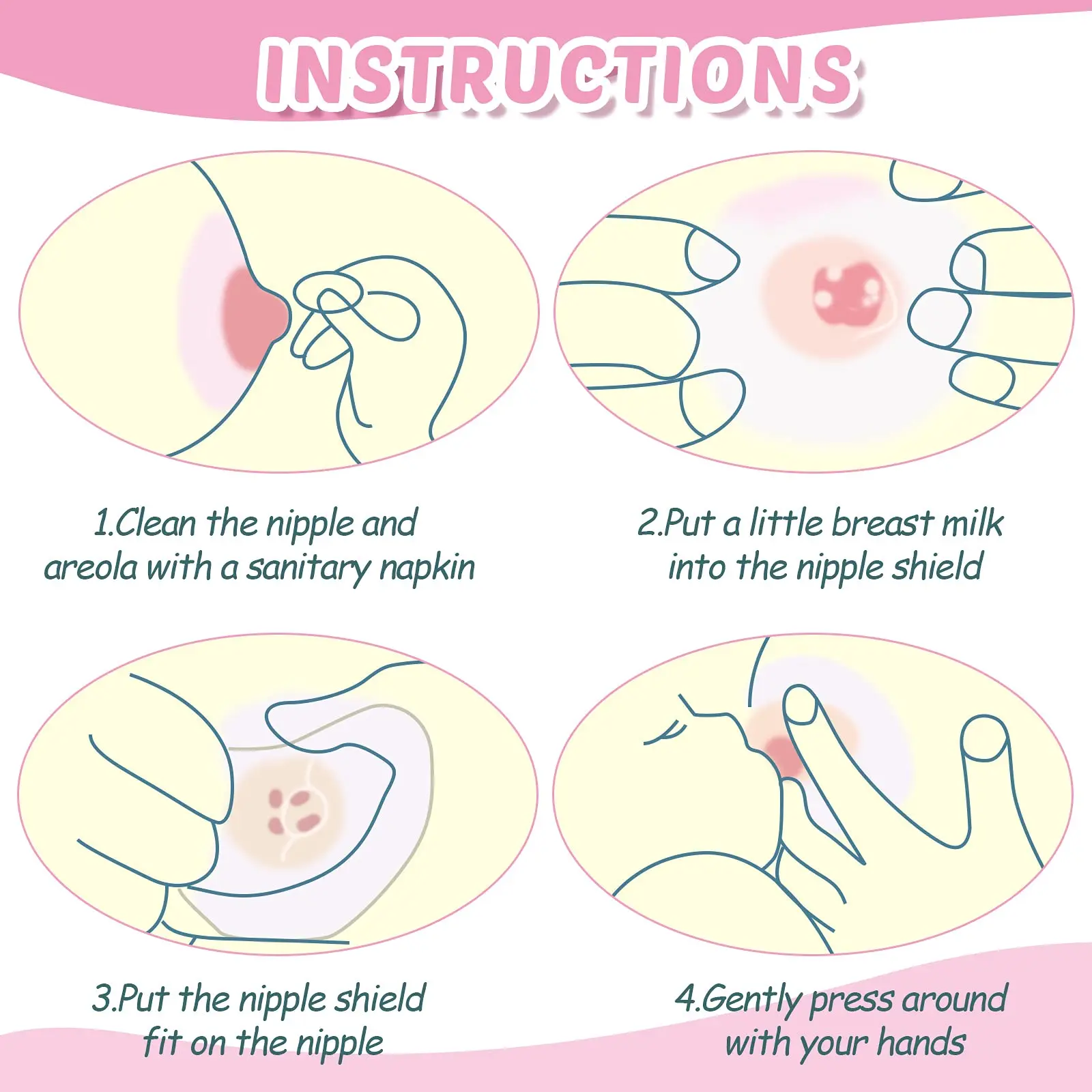 Food Grade Breastfeeding Silicone Nipple Shield with case holder container nipple protector Protection