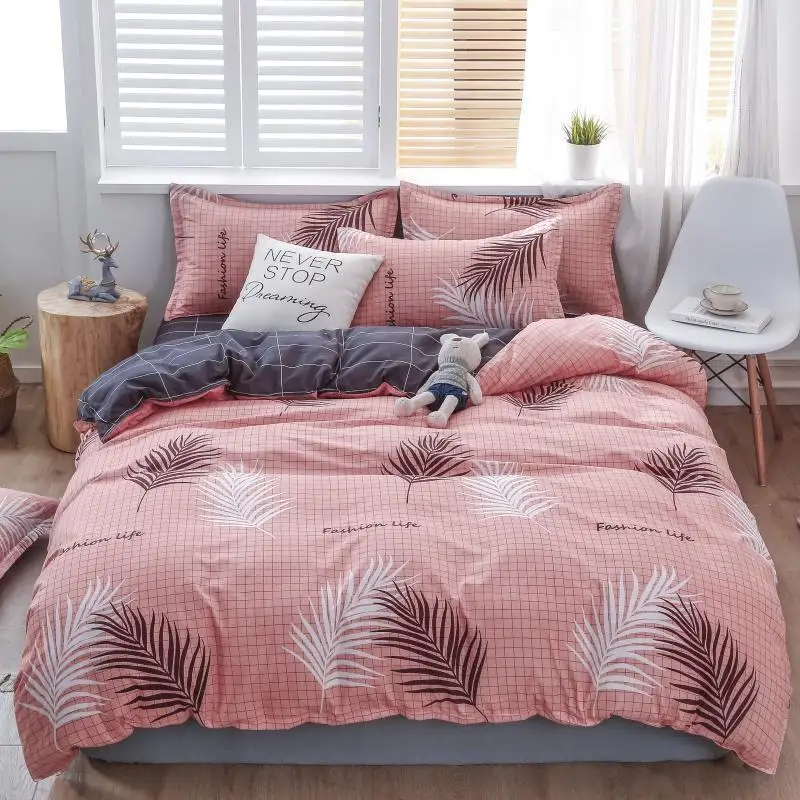 Best-selling Luxury 100% Cotton Duvet Cover Home 4 Pieces Bed Sheet Set Quality Comforter Bedding Set with 2Pcs Pillow Case