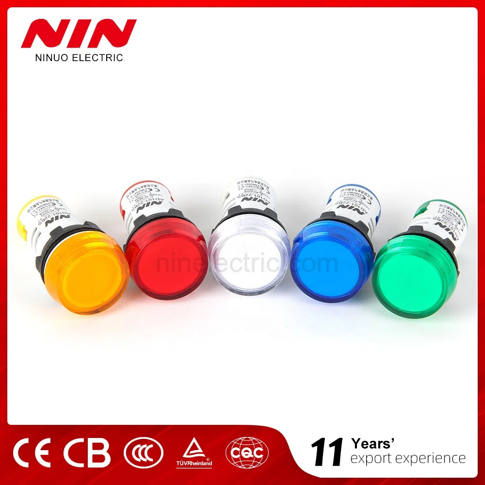 Nin hot sale 22mm AD16-22DS 6-380V high quality industrial pilot light signal lamp indicator light color white body