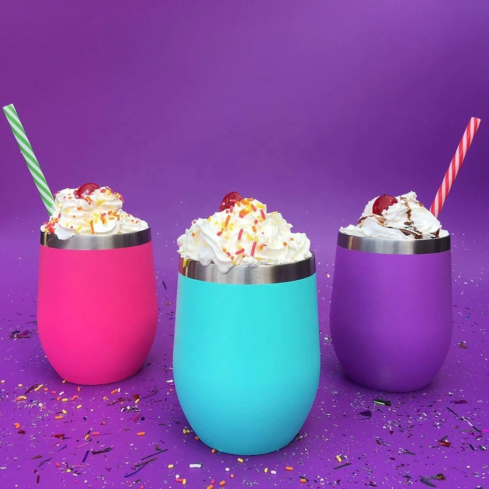 Customize 12 Oz Insulated Stainless Steel Coffee Mug Wine Tumbler Cups