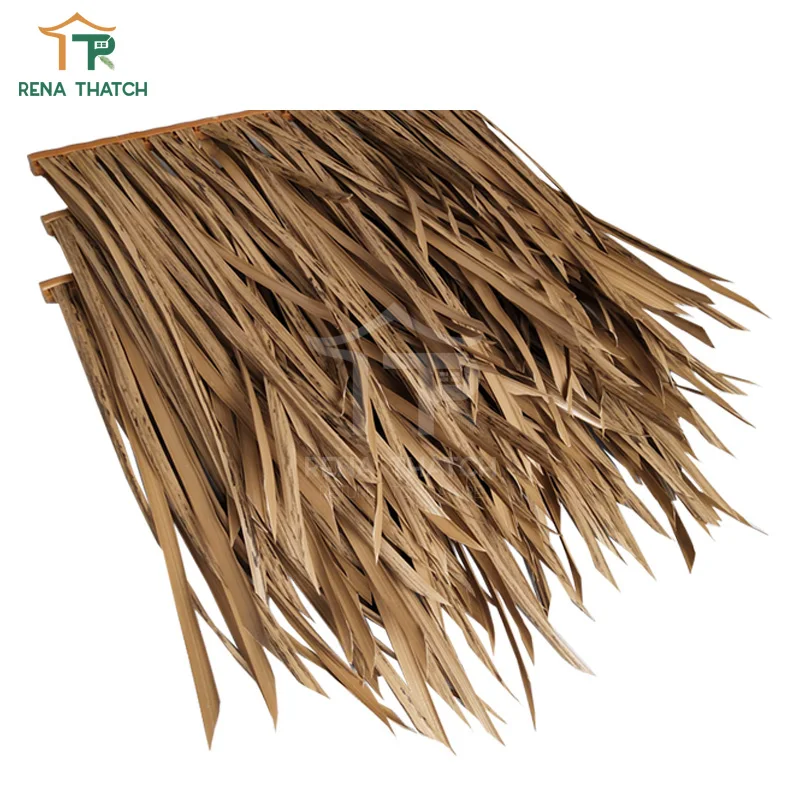 Anti-UV cheapest synthetic thatch, artificial thatch roof tiles