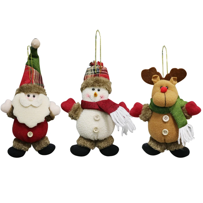 6pcs/Set Lovely Christmas Tree Dolls Toy  Santa Clause Reindeer Snowman Doll  Christmas Gifts Wholesale decoration figures